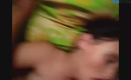 Slut worships his erect cock with mouth and tits